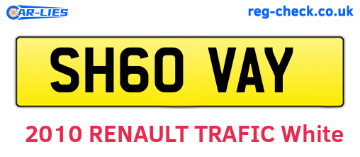 SH60VAY are the vehicle registration plates.