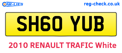 SH60YUB are the vehicle registration plates.