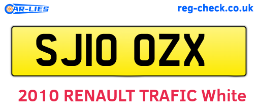SJ10OZX are the vehicle registration plates.