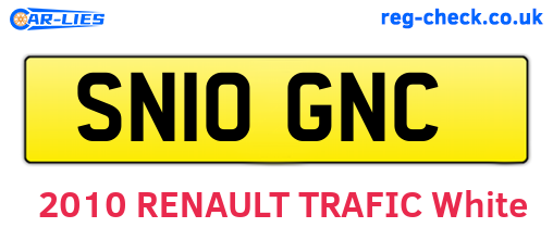 SN10GNC are the vehicle registration plates.