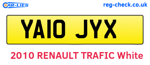 YA10JYX are the vehicle registration plates.