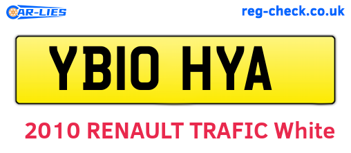 YB10HYA are the vehicle registration plates.