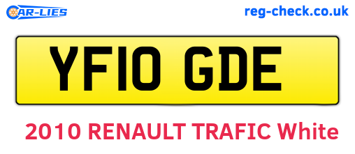 YF10GDE are the vehicle registration plates.