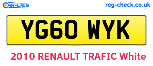 YG60WYK are the vehicle registration plates.
