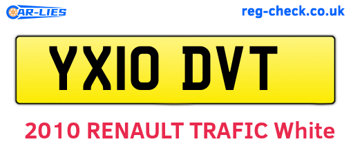 YX10DVT are the vehicle registration plates.