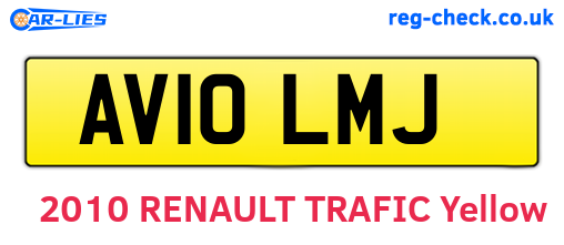 AV10LMJ are the vehicle registration plates.