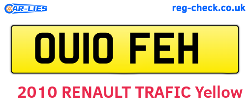 OU10FEH are the vehicle registration plates.