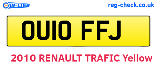 OU10FFJ are the vehicle registration plates.