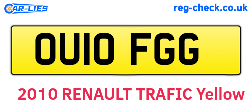 OU10FGG are the vehicle registration plates.