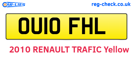 OU10FHL are the vehicle registration plates.