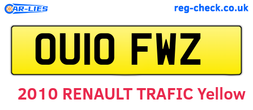 OU10FWZ are the vehicle registration plates.
