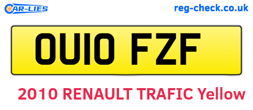 OU10FZF are the vehicle registration plates.