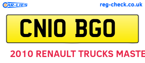 CN10BGO are the vehicle registration plates.