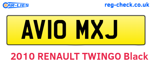 AV10MXJ are the vehicle registration plates.