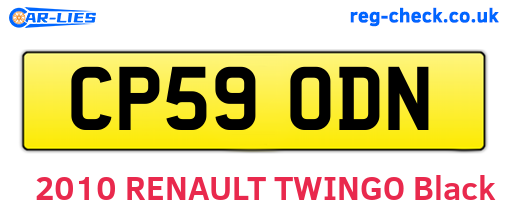 CP59ODN are the vehicle registration plates.
