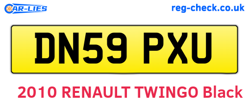 DN59PXU are the vehicle registration plates.