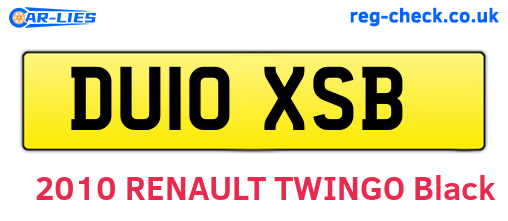 DU10XSB are the vehicle registration plates.