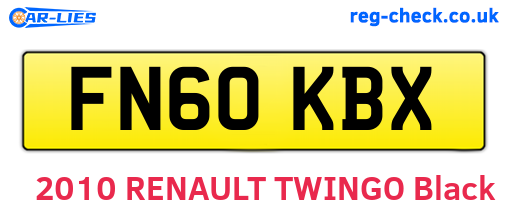 FN60KBX are the vehicle registration plates.