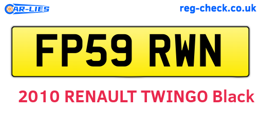 FP59RWN are the vehicle registration plates.