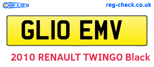 GL10EMV are the vehicle registration plates.