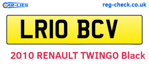 LR10BCV are the vehicle registration plates.