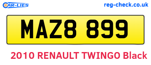 MAZ8899 are the vehicle registration plates.