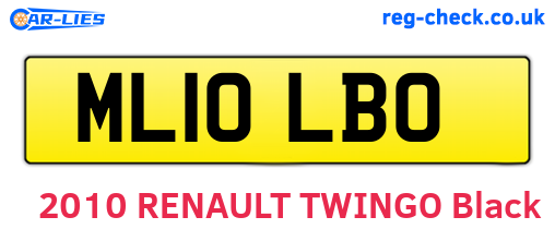 ML10LBO are the vehicle registration plates.