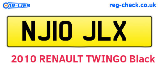 NJ10JLX are the vehicle registration plates.