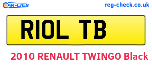 R10LTB are the vehicle registration plates.