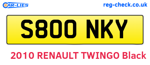 S800NKY are the vehicle registration plates.