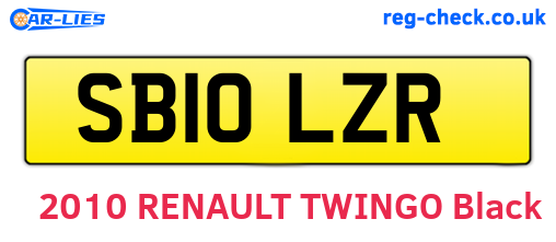 SB10LZR are the vehicle registration plates.