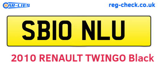 SB10NLU are the vehicle registration plates.