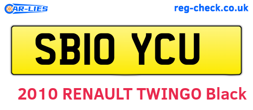 SB10YCU are the vehicle registration plates.