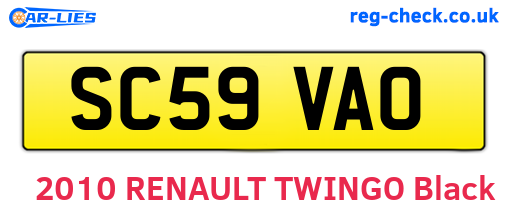 SC59VAO are the vehicle registration plates.