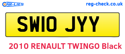 SW10JYY are the vehicle registration plates.