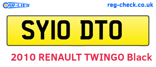 SY10DTO are the vehicle registration plates.