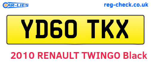 YD60TKX are the vehicle registration plates.