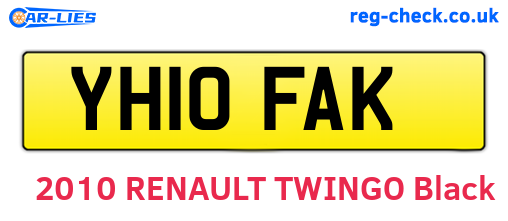 YH10FAK are the vehicle registration plates.