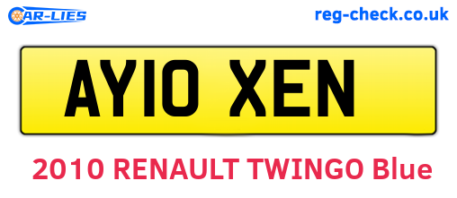AY10XEN are the vehicle registration plates.