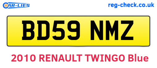 BD59NMZ are the vehicle registration plates.