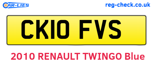 CK10FVS are the vehicle registration plates.