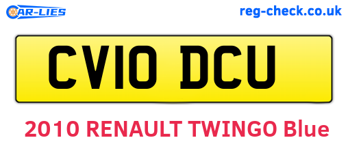 CV10DCU are the vehicle registration plates.