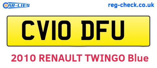 CV10DFU are the vehicle registration plates.