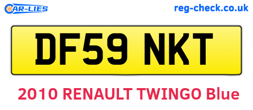DF59NKT are the vehicle registration plates.