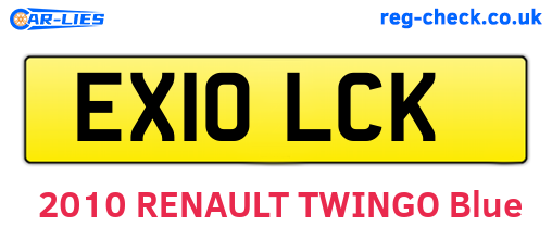 EX10LCK are the vehicle registration plates.