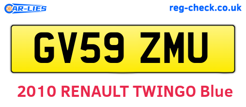 GV59ZMU are the vehicle registration plates.