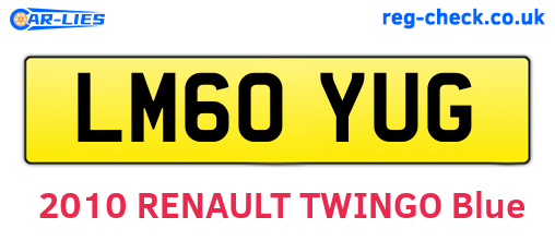 LM60YUG are the vehicle registration plates.