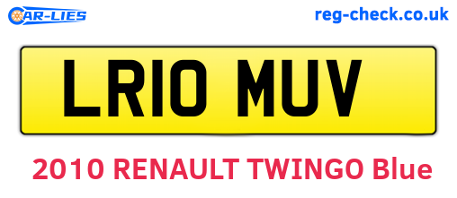 LR10MUV are the vehicle registration plates.
