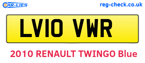 LV10VWR are the vehicle registration plates.