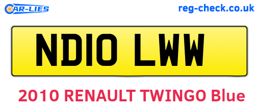 ND10LWW are the vehicle registration plates.
